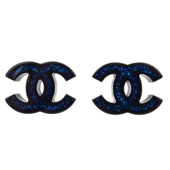 Chanel CC Piercing Earrings Black 17S 166379 - Picture 1 of 4